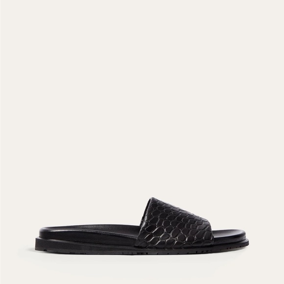 Dear Frances Vegan Base Slide in Black Croc - Picture 3 of 8